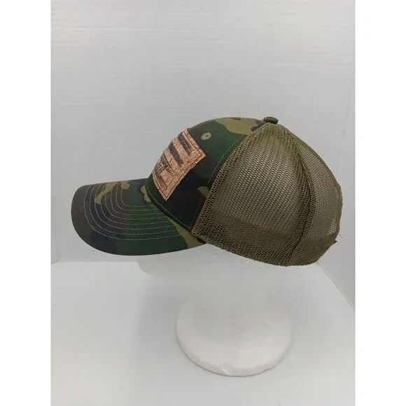 Ariat Flag Patch Baseball Hat Cap Green Camo Mesh Back Snap Back Cork Patch - Picture 4 of 8
